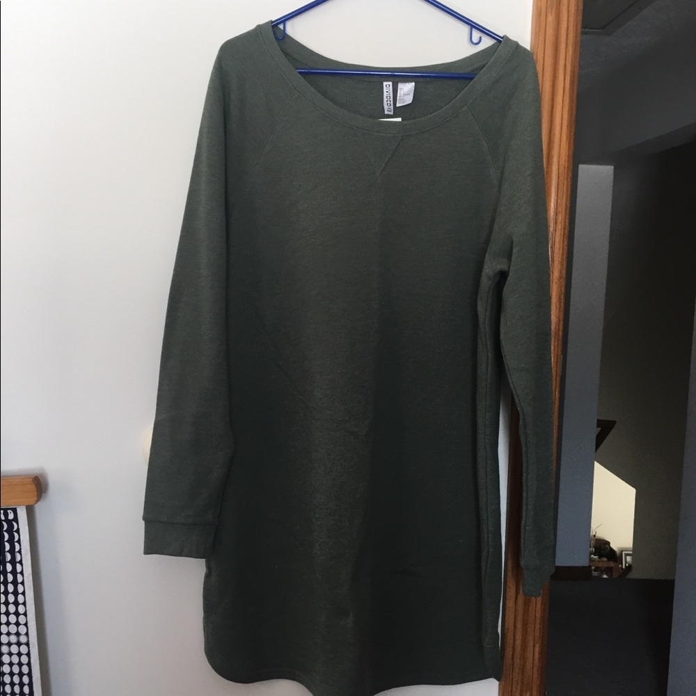 H&M army green Sweatshirt dress